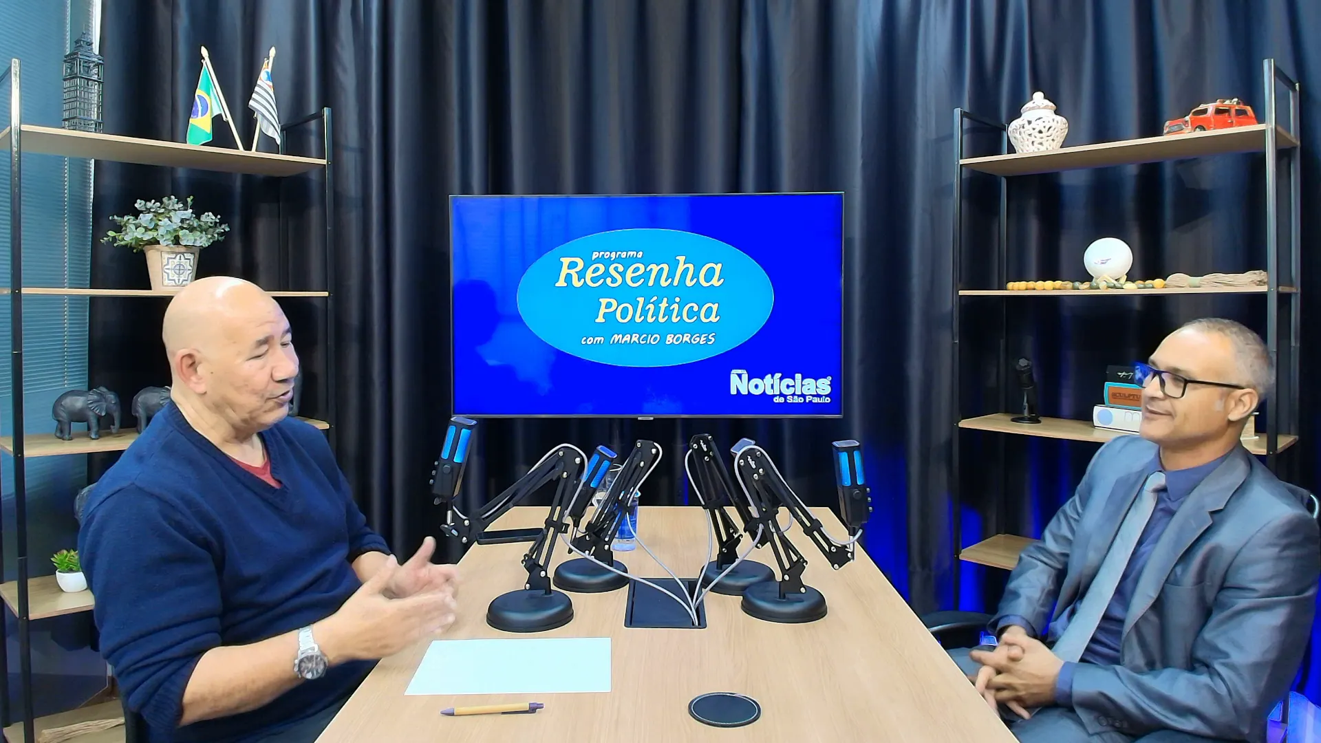 Programa Resenha Política gravado no estúdio da Insight 360